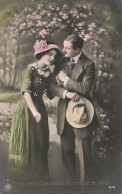 COUPLE - Sans Vous J'ignorerais Le Bohneur De Vivre - Femme En Robe Verte - Carte Postale Ancienne - Paare