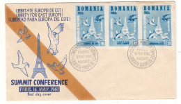 Roumanie - Lettre De 1960 - Oblit Spéciale - Conférence à Paris - Tour Eiffel - Valeur 80 € Cat Maury De ....2011 - Cartas & Documentos