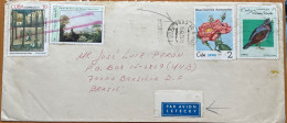 CUBA 1979,COVER USED TO BRAZIL,ROSE FLOWER, BIRD,WOMAN, J.PILLIMENT, PAINTER, VECTOR GARCIA, MUSEUM,  4 DIFF STAMP, - Briefe U. Dokumente