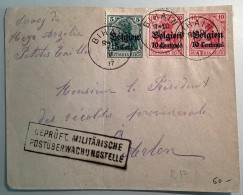 BIHAIN 1917 (Petites-Tailles, Prov.Luxembourg) Lettre Germania/Belgien Censure/Zensur(Deutsche Besetzung Brief V2 Guerre - OC1/25 General Government