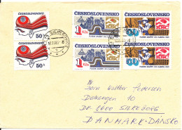 Czechoslovakia Cover Sent To Denmark 10-11-1983 Topic Stamps - Cartas & Documentos