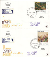 Israël - 3 Lettres Recom De 1981 - Oblit Jerusalem - Exp Vers Haifa - Peintures - - Brieven En Documenten