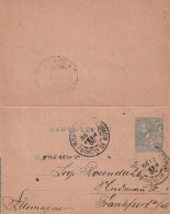 Monaco Entier Postal Carte Lettre Pour L'Allemagne 1900 - Postal Stationery