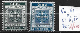 IRLANDE 60-61 * Côte 6.50 € - Unused Stamps