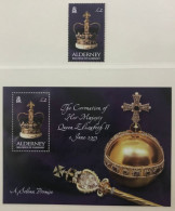 Alderney 2003 Queen Elisabeth II 50th Anniversary Of Coronation ~ MNH Souvenir Sheet + Single From S/s - Alderney