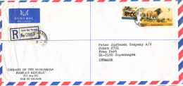 Tanzania Registered Air Mail Cover Sent To Denmark 25-9-1982 Topic Stamps (from The Embassy Of Hungary Dar Es Salaam) - Tanzanie (1964-...)