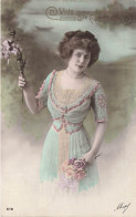 FÊTES ET VOEUX - Vive Ste Catherine - Jeune Femme Avec Un Bouquet De Fleurs - Carte Postale Ancienne - Santa Caterina