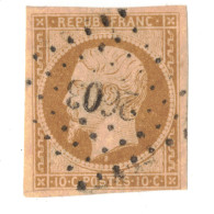 Yvert 9 10c Bistre Oblitéré Signé Calves - 1852 Louis-Napoleon
