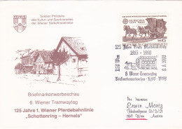 TRAMWAYS  SCHOTTENRING-HERNALS   STAMPS  ON COVERS 1991  AUSTRIA - Tranvie