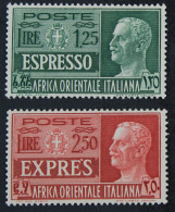 AOI - Italian East Africa - Espresso Sassone N. E1-E2 - Cat. 250 Euro - Gomma Integra - MNH** - Africa Oriental Italiana