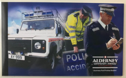 Alderney 2003 Cummunity Services 3 Police ~ MNH Prestige Booklet ~ Land Rover, Bicycle, Traffic Police - Alderney