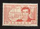 SOUDAN N° 100 XX  Centenaire De La Mort De René Caillé 90 C. Rouge Terne TB - Unused Stamps