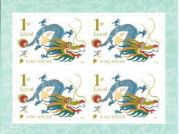 Singapore 2024 Dragon Year  Self-adhesive Stamp Mint Zodiac Horoscope 4 Stamps - Astrologie