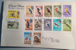 LOBATSI 1961 Bird Set SG.168-81 On VF Cover>South Africa (Lion Police Camel Woman Musician Baobab Tree Oiseaux Ox - 1885-1964 Bechuanaland Protectorate