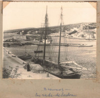 Toulon , En Rade * Le Bateau Voilier 2 Mâts BRENNUS * Brennus Goëlette * Photo Ancienne 11x9cm - Toulon