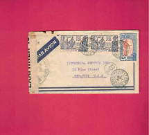 Lettre Par Avion De 1941 Pour Les USA EUAN - YT N° 120 Et 141 En Paire - Exposition Internationale De New-York - Cartas & Documentos