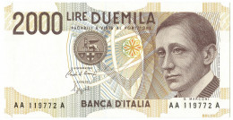 2000 LIRE GUGLIELMO MARCONI PRIMA SERIE TRIPLA A 24/10/1990 FDS - Otros & Sin Clasificación