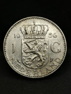 1 GULDEN ARGENT 1956 JULIANA PAYS BAS / NEDERLAND SILVER - 1948-1980 : Juliana