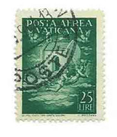 Vaticano 1947; Posta Aerea, Nuovi Tipi : 25 Lire, Usato - Used Stamps