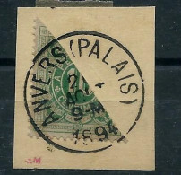 Fragment Avec Demi Timbre N° TX1  Obl. ANVERS ( PALAIS ) 1894 - Storia Postale