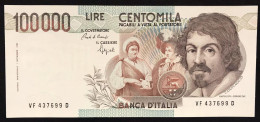 100000 Lire Caravaggio I° Tipo 1993 F  Q.fds Ottimo Biglietto LOTTO 565 - 100.000 Lire