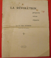 La Révolution Préparée Vécue Réparée Par L'abbé Raymond Curé De Chemazé. éd Leclerc à Château-Gontier, 1933 + Lettre - Pays De Loire