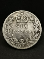 6 PENCE ARGENT 1896 VICTORIA OLD HEAD  GRANDE BRETAGNE / GREAT BRITAIN SILVER - H. 6 Pence