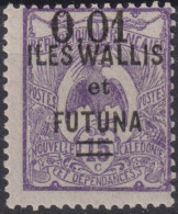 1922 Wallis Und Futuna ** Mi:WF 29, Sn:WF 29, Yt:WF 26, Freimarkenausgabe, Kagu (Rhynochetos Jubatus) - Overprinted - Neufs