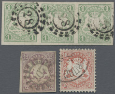 Bayern - Marken Und Briefe: 1867-1870, Lot Mit 16 Gebrauchten Marken, Dabei Zwei - Andere & Zonder Classificatie