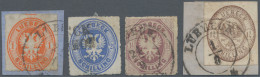 Lübeck - Marken Und Briefe: 1863/1865, Gestempeltes Lot Von Vier Marken Mit MiNr - Lubeck