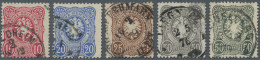 Deutsches Reich - Pfennige: 1875/1879, Lot Von Fünf Gestempelten Marken: MiNr. 3 - Verzamelingen