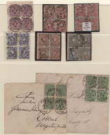 Deutsches Reich - Pfennige: 1876/1879, GESTEMPELTE VIERERBLOCKS, Sammlungspartie - Colecciones