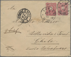 Deutsches Reich - Pfennig: 1883/1889, Lot Von Fünf Briefen Mit Übersee-Destinati - Verzamelingen