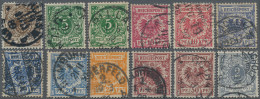 Deutsches Reich - Krone / Adler: 1889/1900, Lot Von Zwölf Gestempelten Marken: M - Verzamelingen