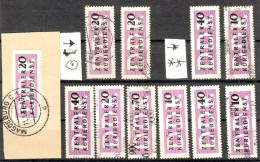 DDR Zentraler Kurierdienst ZKD ~1957 Kl.Lot Von 11 Lila ZKD-Marken 1x Briefstück Magdeburg 2x-o 8x-** - Zentraler Kurierdienst