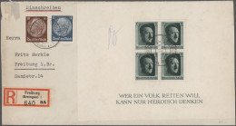 Deutsches Reich - 3. Reich: 1937, Hitler-Blocks, Partie Von Vier Briefen (umstän - Cartas & Documentos