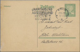 Deutsches Reich - Ganzsachen: 1925/1928, Rheinlandfeier, Karte 5 Pfg. Grün, Part - Sonstige & Ohne Zuordnung