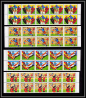 South Yemen PDR 6014c N°294/297 Football Overprint Winners World Cup 1982 Espana Soccer MNH Bloc 10 Séries  - Yémen