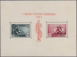 Deutsche Besetzung II. WK: 1943, Kleines Lot Mit Serbien Bl.1-4 Semendria-Blockp - Besetzungen 1938-45