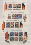 DDR: 1953/1955, Partie Von Elf Blocks, Dabei Sieben Marx-Blocks, Incl. Einer Kom - Collections