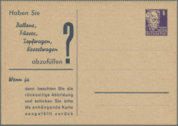 DDR - Privatganzsachen: 1951/1952, Privatganzsachenkarte 6 Pfg. Hauptmann (PP1), - Andere & Zonder Classificatie