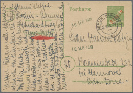 Berlin - Ganzsachen: 1949/1958, Partie Von Fünf Gebrauchten Ganzsachenkarten: P3 - Other & Unclassified