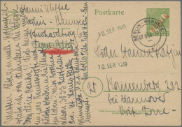 Berlin - Ganzsachen: 1949/1958, Partie Von Fünf Gebrauchten Ganzsachenkarten: P3 - Sonstige & Ohne Zuordnung