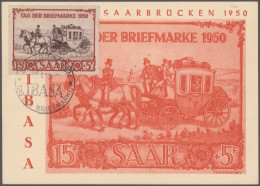 Saarland (1947/56): 1950/1956, Zusammenstellung Mit Neun Sonderkarten Je Mit Iba - Lettres & Documents