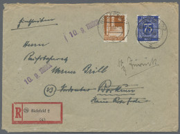 Bizone: 1948, Band/Netz Auf Arbeiter/Ziffern, Partie Von Ca. 67 Briefen Und Kart - Autres & Non Classés