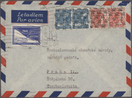 Bizone - Flugpost-Zulassungsmarke: 1948, Partie Von Vier Bedarfsbriefen Mit Fran - Sonstige & Ohne Zuordnung