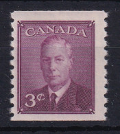 Canada: 1950   KGVI     SG430     3c  [Perf: Imperf X 9½]     MH - Ongebruikt