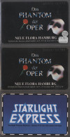 Telefonkarten: 1989, Drei Visitenkarten Zu Je 40 Einheiten, Zweimal "Phantom Der - Ohne Zuordnung