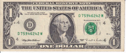 BILLETE DE ESTADOS UNIDOS DE 1 DOLLAR DEL AÑO 1995 LETRA D CLEVELAND  (BANK NOTE) - Billetes De La Reserva Federal (1928-...)