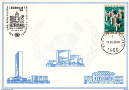 NATIONS UNIES 1980  SUD WEST 80 WALDSHUT CARTE Yvert 6, Michel 5 - Cartas & Documentos